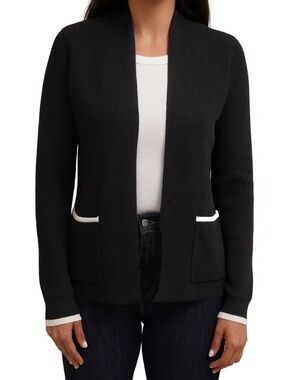 Cyrus Women's Cardigan with Contrast Trim, Black, Small & Medium Available - NWT
